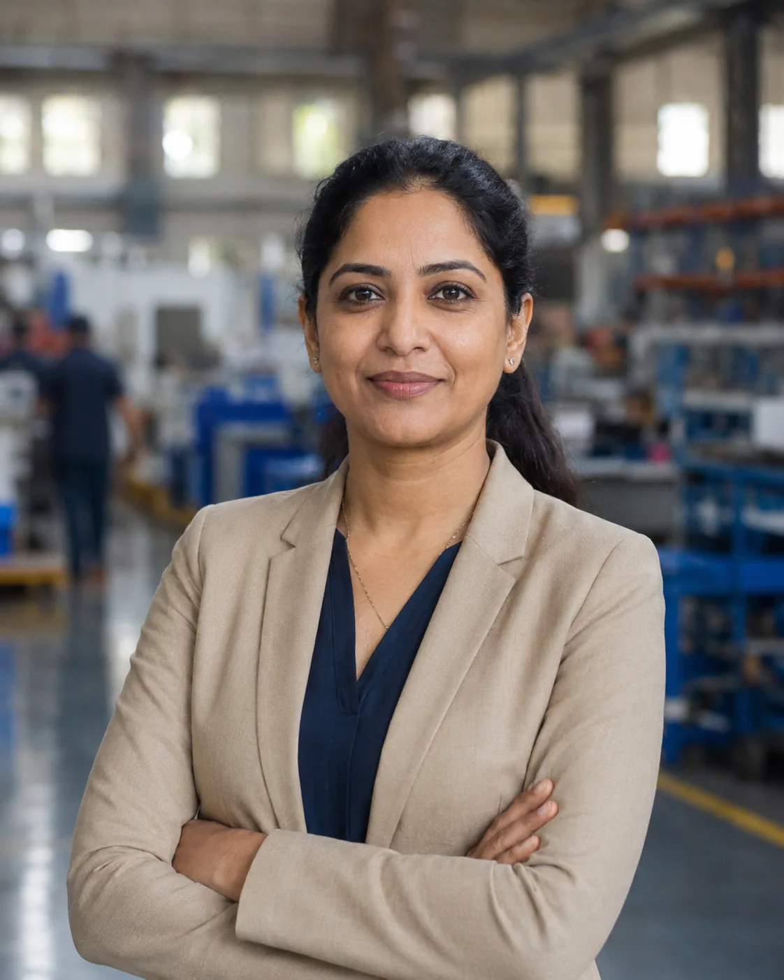Operations manager on factory floor